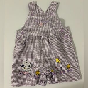 Purple Baby Snoopy Overalls